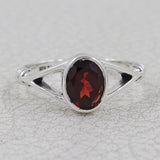 Natural Garnet Sterling Silver Ring
