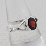 Natural Garnet Sterling Silver Ring