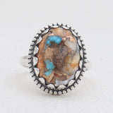 Turquoise Spiny Oyster Silver Rings