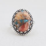 Turquoise Spiny Oyster Silver Rings
