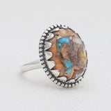 Turquoise Spiny Oyster Silver Rings