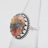 Turquoise Spiny Oyster Silver Rings