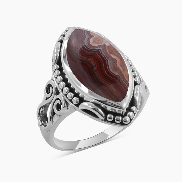Crazy Lace Agate Silver Rings