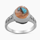Natural Rainbow Moonstone Silver Rings