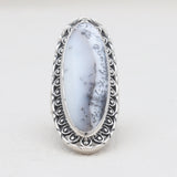 Blue Lace Agate Silver Designer Rings
