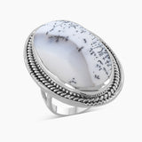 Dendritic Opal Silver Rings