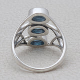 925 Silver Blue Topaz Ring