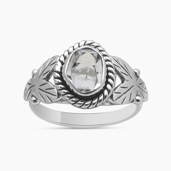 Herkimer quartz Silver Rings