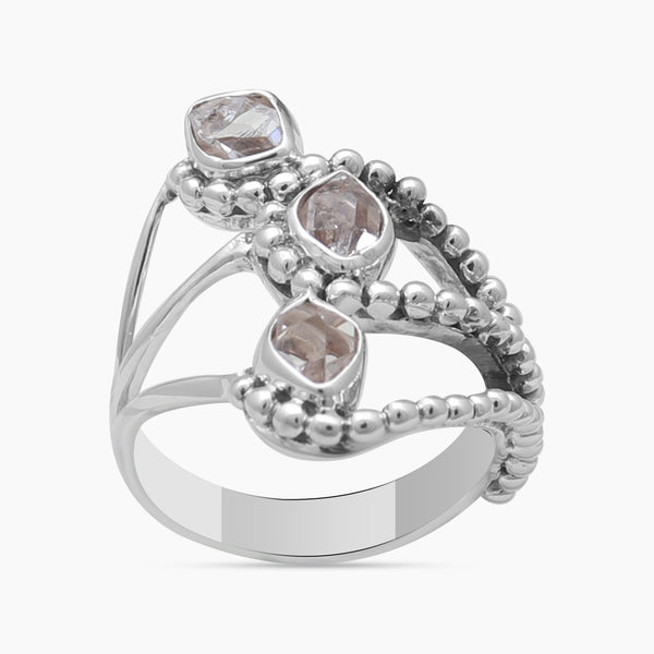 Herkimer Quartz Silver Rings
