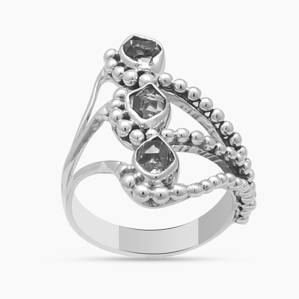 Herkimer Quartz Silver Rings