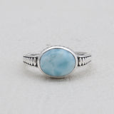925 Sterling Silver Larimar Rings