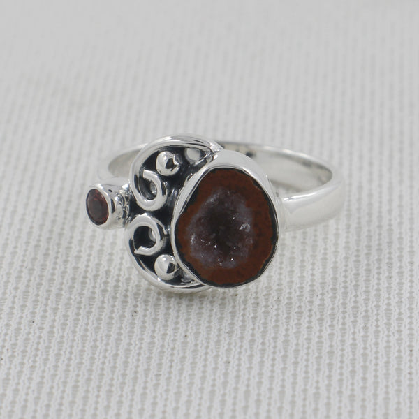 925 Silver Coconut Druzy Rings