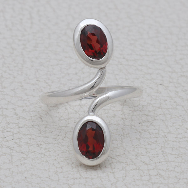 925 Sterling Silver Garnet Ring