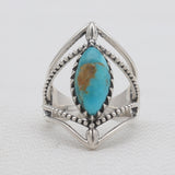 Natural Boulder Turquoise Silver Rings