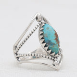 Natural Boulder Turquoise Silver Rings
