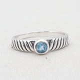 Natural Blue Topaz Silver Rings