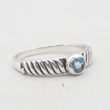 Natural Blue Topaz Silver Rings