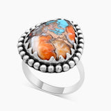 Turquoise Spiny Oyster Silver Rings