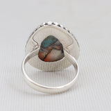 Turquoise Spiny Oyster Silver Rings