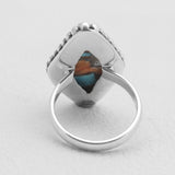 Turquoise Spiny Oyster Silver Rings