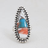 Turquoise Spiny Oyster Silver Rings