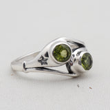 925 Silver Natural Peridot Ring