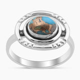 Turquoise Spiny Oyster Silver Rings