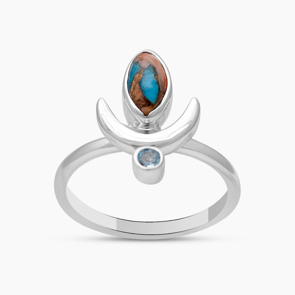 Turquoise Spiny Oyster Silver Rings