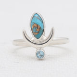 Turquoise Spiny Oyster Silver Rings