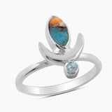 Turquoise Spiny Oyster Silver Rings