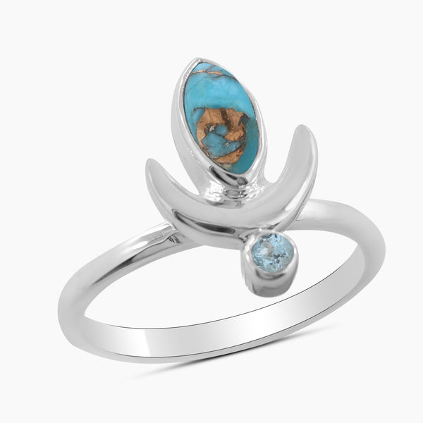 Turquoise Spiny Oyster Silver Rings