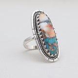 Turquoise Spiny Oyster Silver Rings