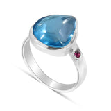 925 Sterling Silver Blue Topaz Ring