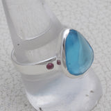925 Sterling Silver Blue Topaz Ring