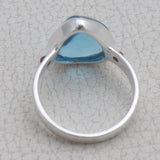 925 Sterling Silver Blue Topaz Ring