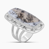 Dendritic Opal Silver Rings