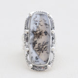 Dendritic Opal Silver Rings