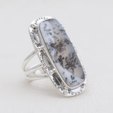 Dendritic Opal Silver Rings