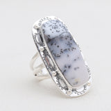 Dendritic Opal Silver Rings
