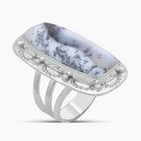 Dendritic Opal Silver Rings