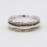 925 Sterling Silver Band Spinner Rings