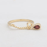 Gold Vermeil Red Garnet Rings