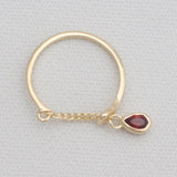 Gold Vermeil Red Garnet Rings