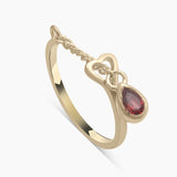 Gold Vermeil Red Garnet Rings