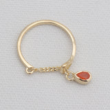 Gold Vermeil Red Garnet Rings