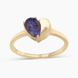 Gold Vermeil Garnet Heart Rings