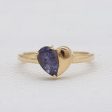 Gold Vermeil Garnet Heart Rings