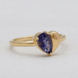 Gold Vermeil Garnet Heart Rings