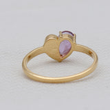 Gold Vermeil Garnet Heart Rings