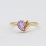 Gold Vermeil Garnet Heart Rings